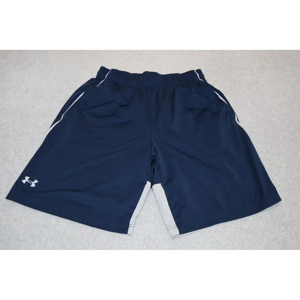 Under Armour Shorts Mens Medium Navy Blue Loose Fit Athletic Gym Basketball